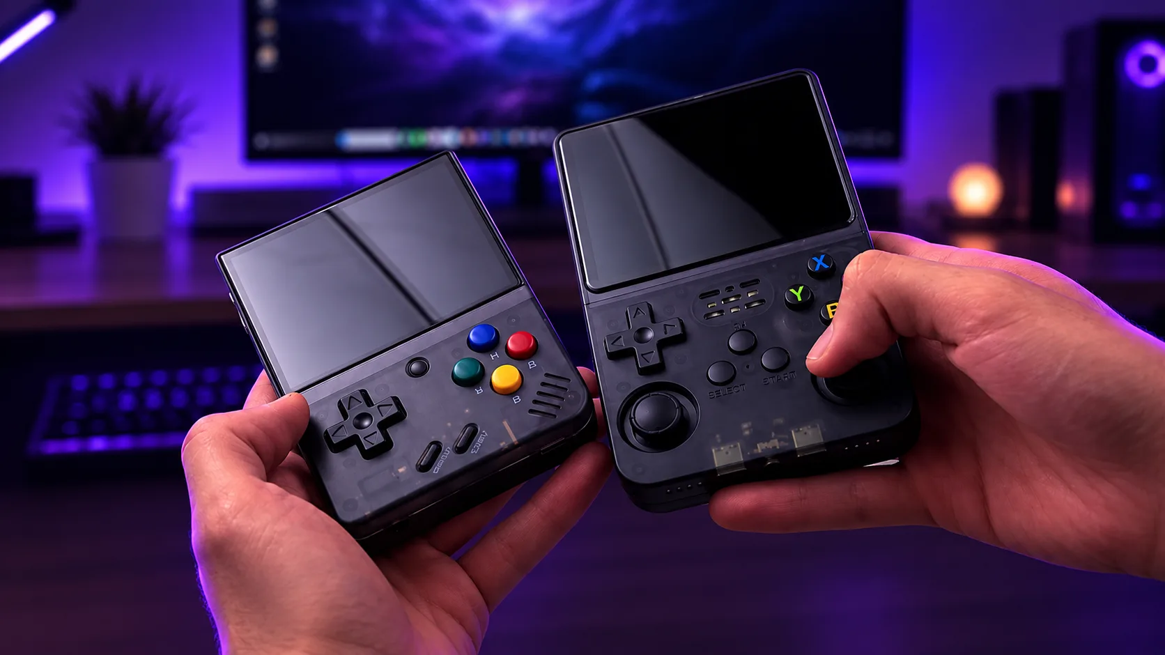 portáteis retrô comparativo R36S Miyoo Retroid